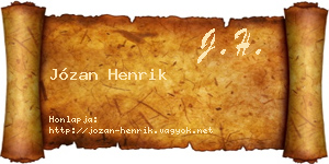 Józan Henrik névjegykártya